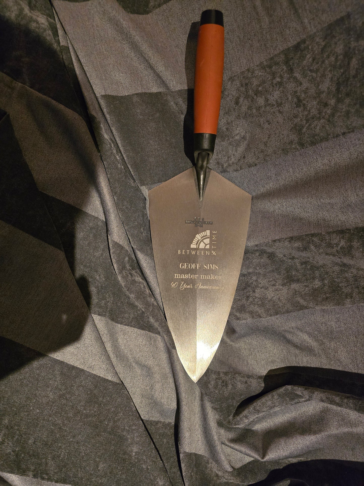 Engraved marshalltown trowel