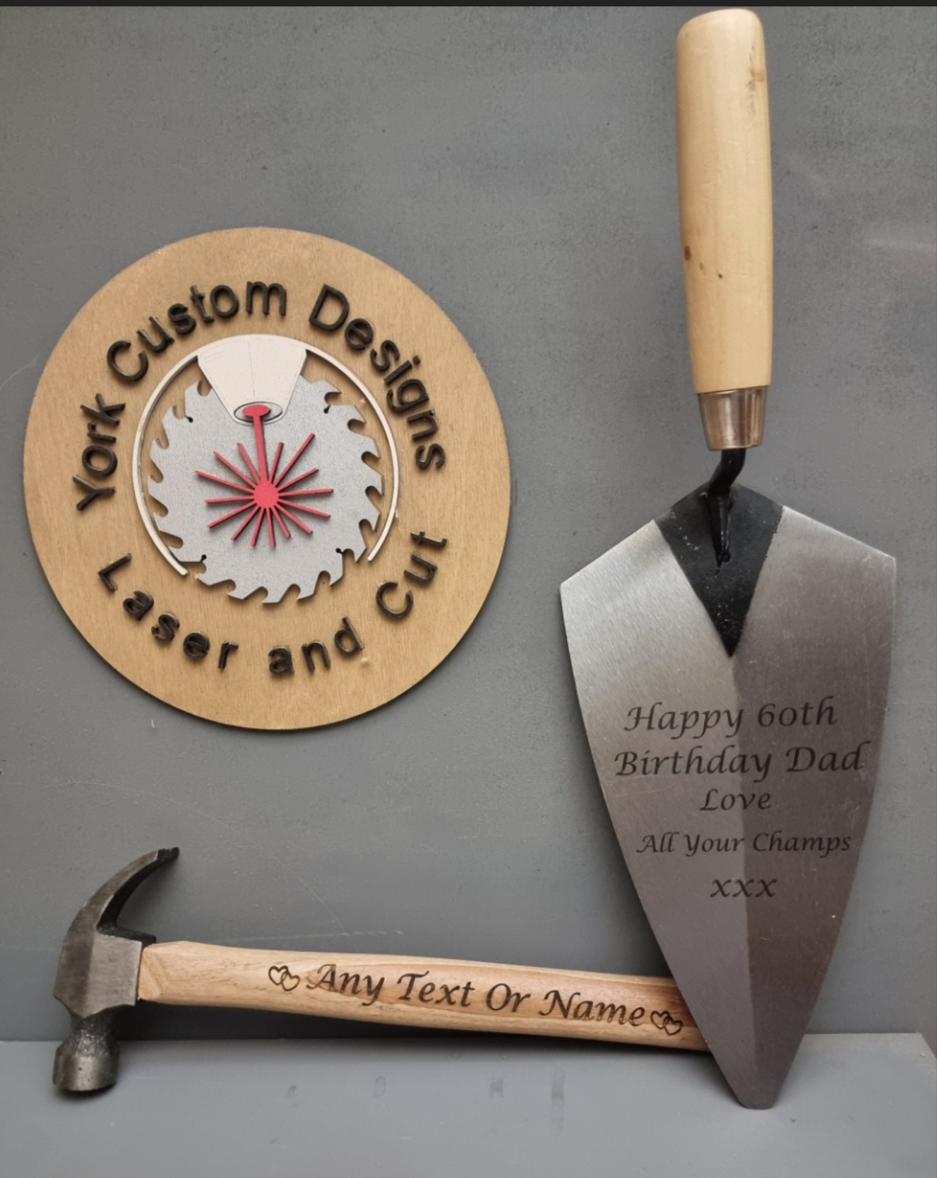Engraved trowel