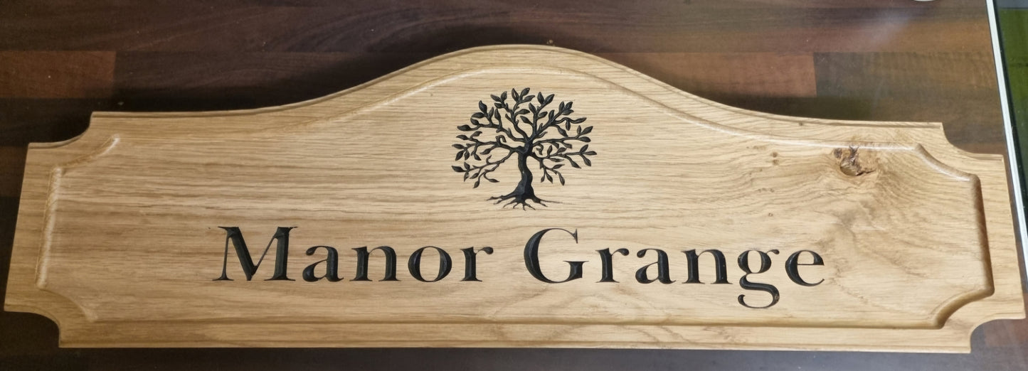 Large Oak sign 800mm x 250mm