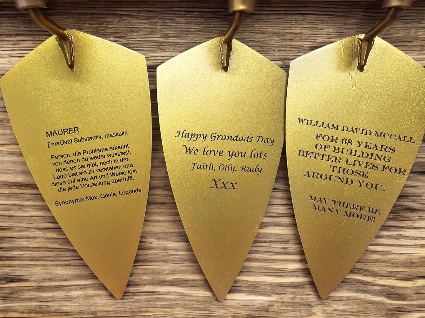 Gold Engraved trowel